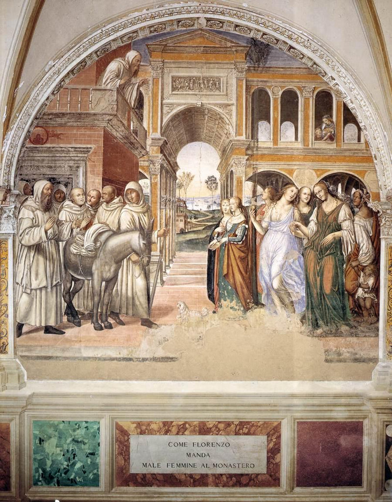 Liv av Saint Benoît, scene 19: Benoît sender prostituerte vekk - Il Sodoma (Giovanni Antonio Bazzi)