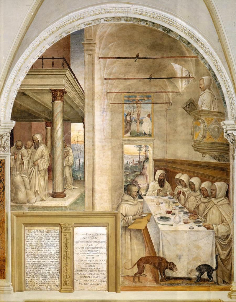 Liv av Saint Benoît, scene 31: Benoît mater munk - Il Sodoma (Giovanni Antonio Bazzi)