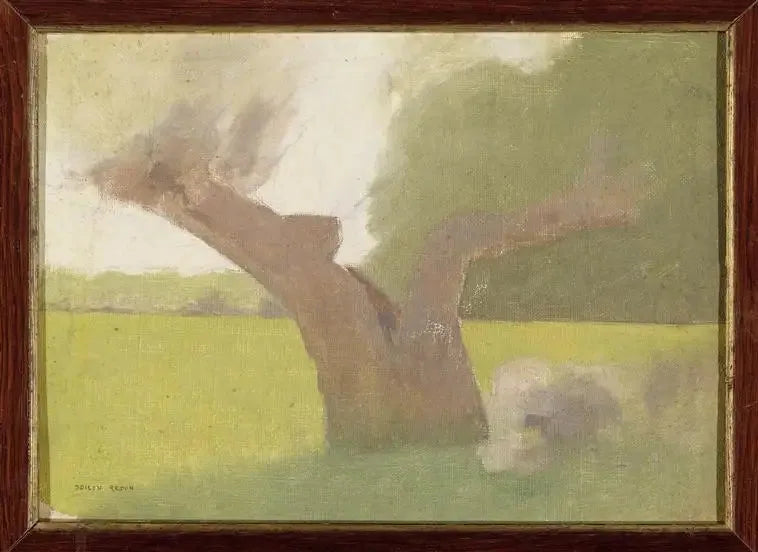 Gammelt tre i en eng - Odilon Redon