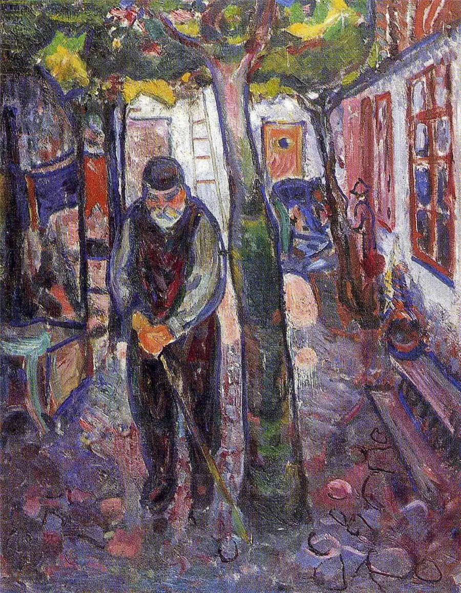 Gamle Mann i Warnemünde - Edvard Munch