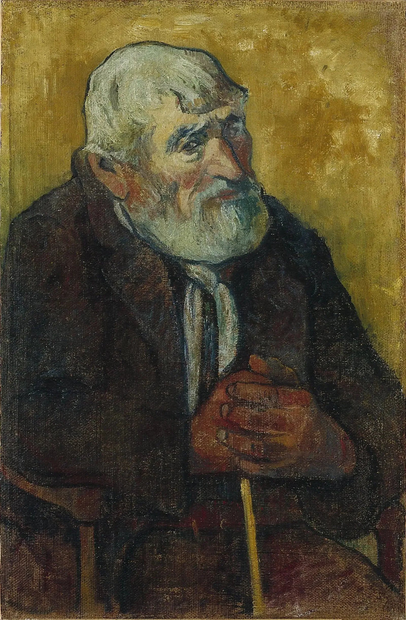 Gammel mann med stokk - Paul Gauguin