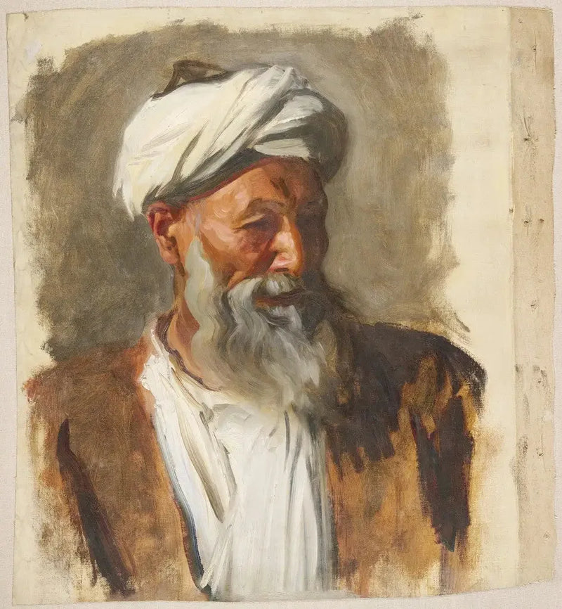 Gammel mann med hvit turban - John Singer Sargent