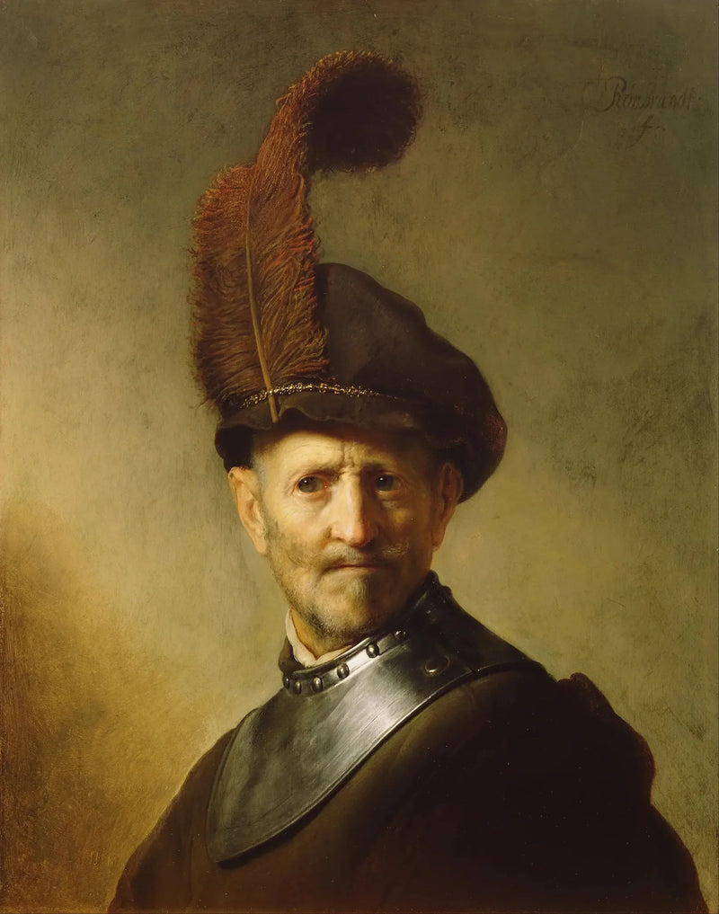 Gammel mann i militæruniform - Rembrandt