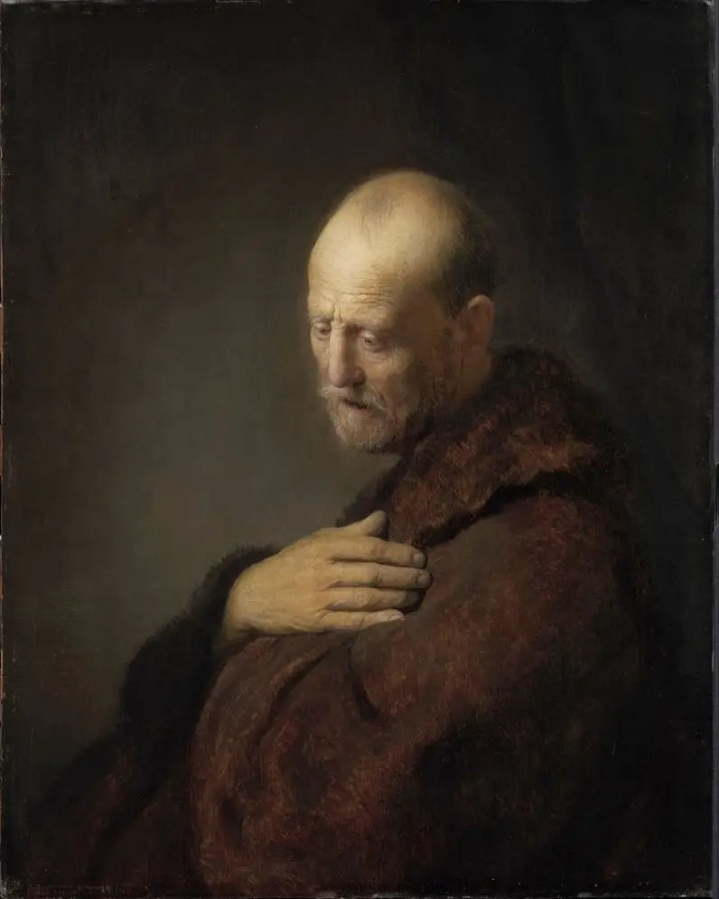 Gammel mann i bønn - Rembrandt