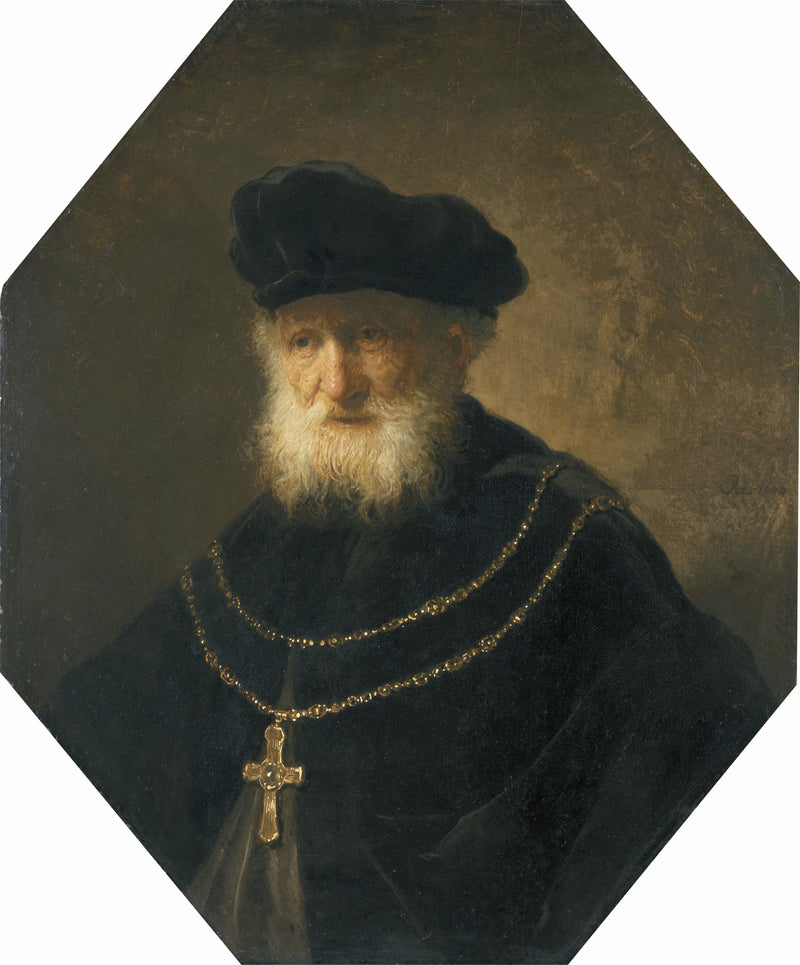 Byste av mann med gullkjede og kors - Rembrandt