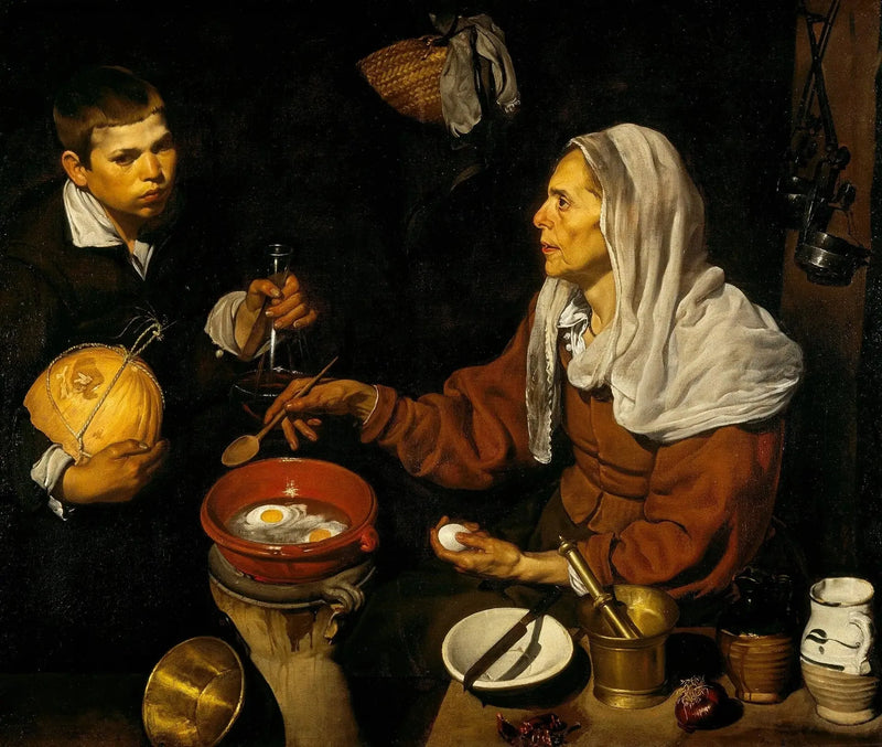 Gammel kvinne som steker egg - Diego Velázquez