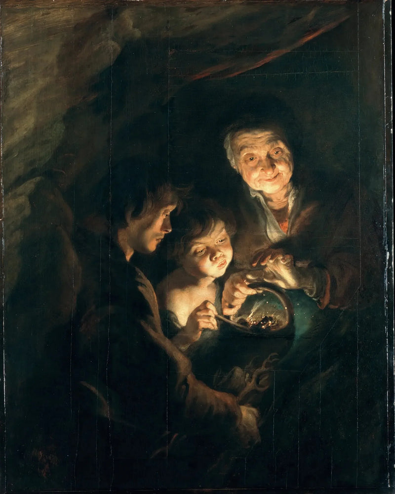 Gammel kvinne med en kullkurv - Peter Paul Rubens