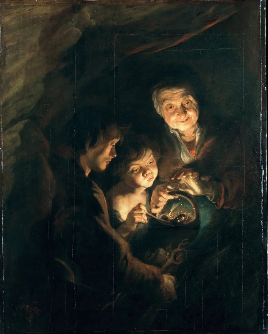 Gammel kvinne med en kullkurv - Peter Paul Rubens