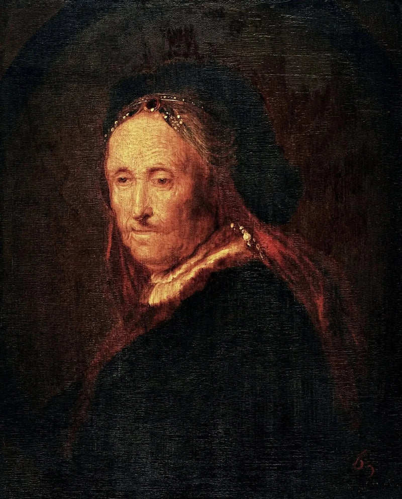 Gammel kvinne i orientalsk kostyme (Portrett av Rembrandts mor). - Rembrandt
