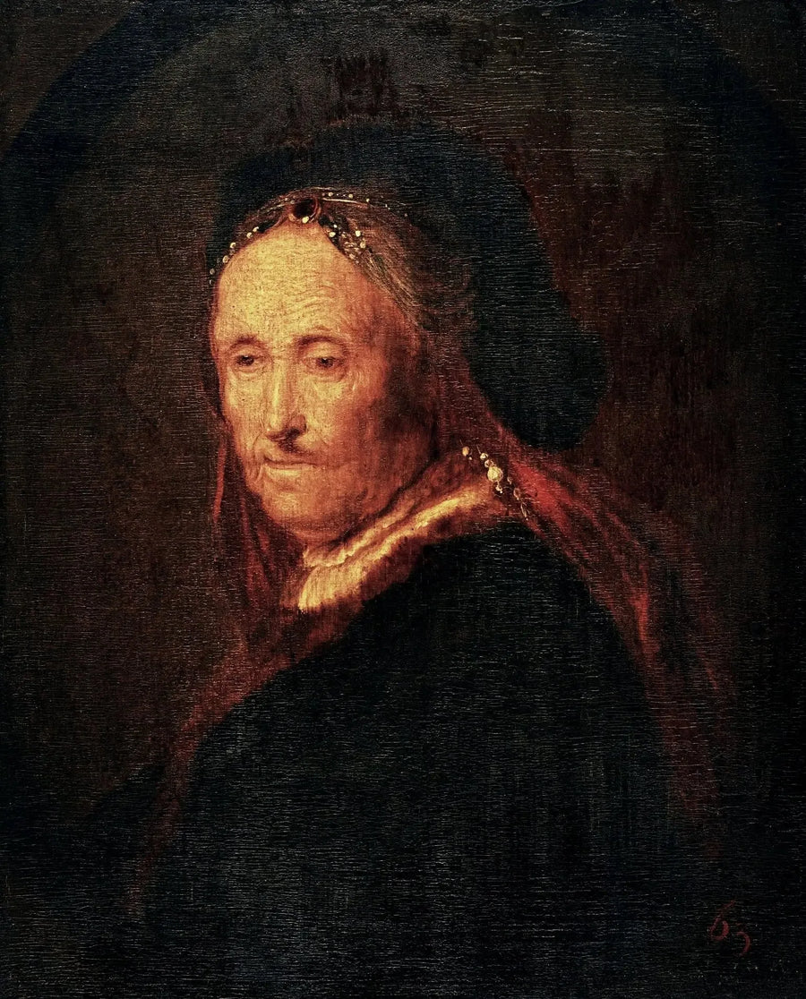Gammel kvinne i orientalsk kostyme (Portrett av Rembrandts mor). - Rembrandt
