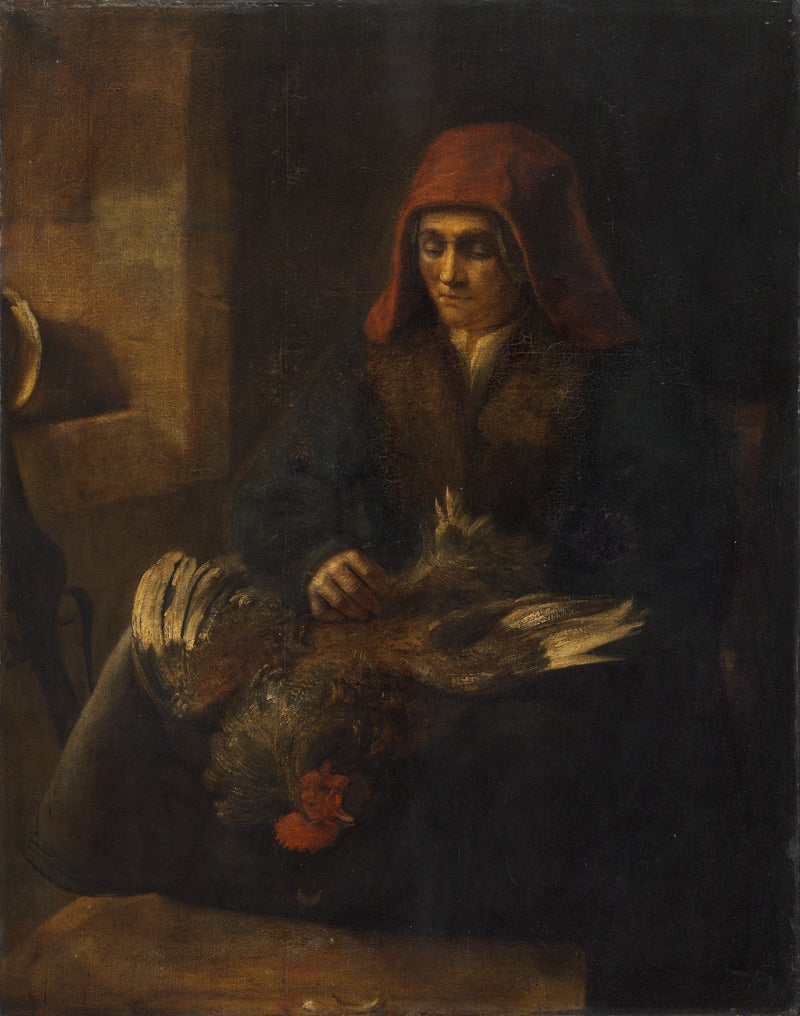 Kvinne som plukker en fjærfe - Rembrandt