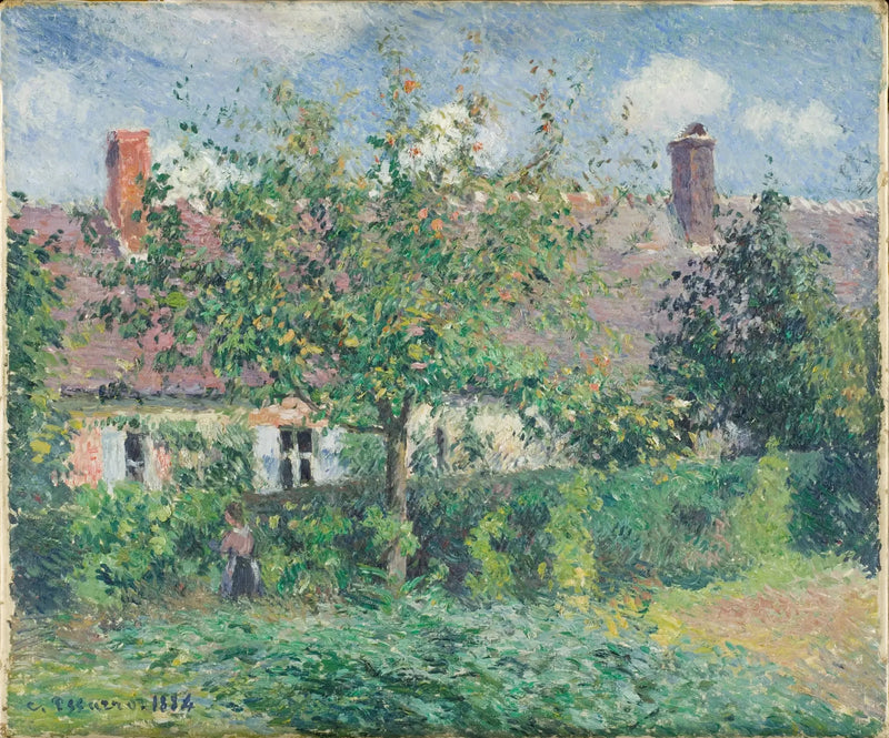 Gamle hus i Éragny, av Camille Pissarro, 1884 - Camille Pissarro