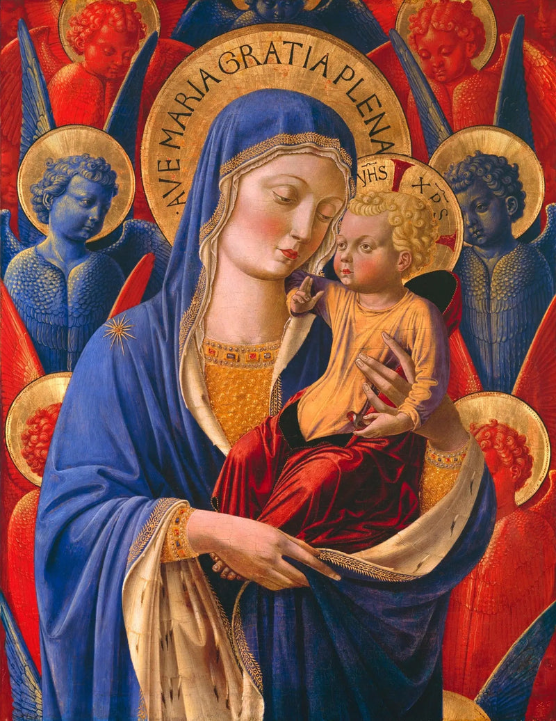 Jomfru med barnet og engler - Benozzo Gozzoli