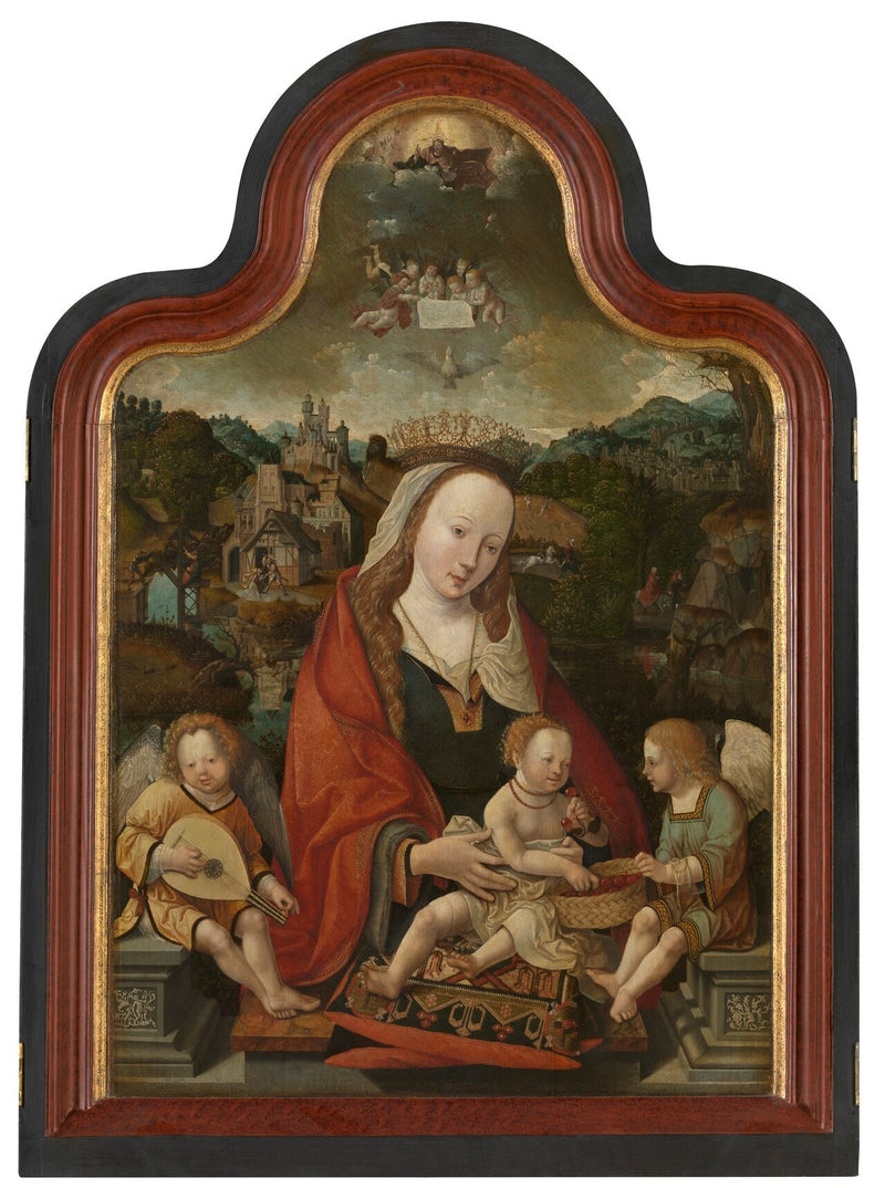 Jomfru med barnet og engler - Jacob Cornelisz van Oostsanen
