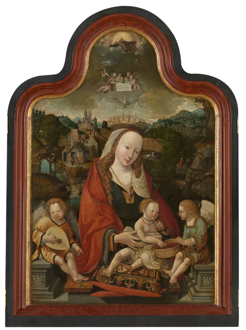 Jomfru med barnet og engler - Jacob Cornelisz van Oostsanen