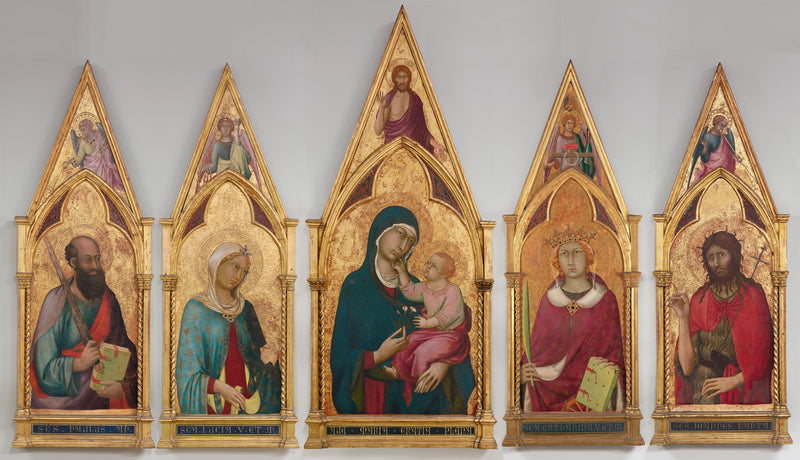 Jomfru med barnet med helgener - Simone Martini