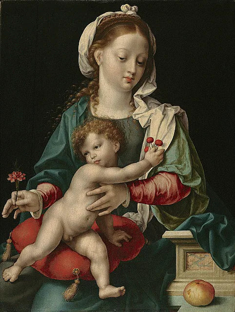 Jomfru med barnet med fiol - Joos van Cleve
