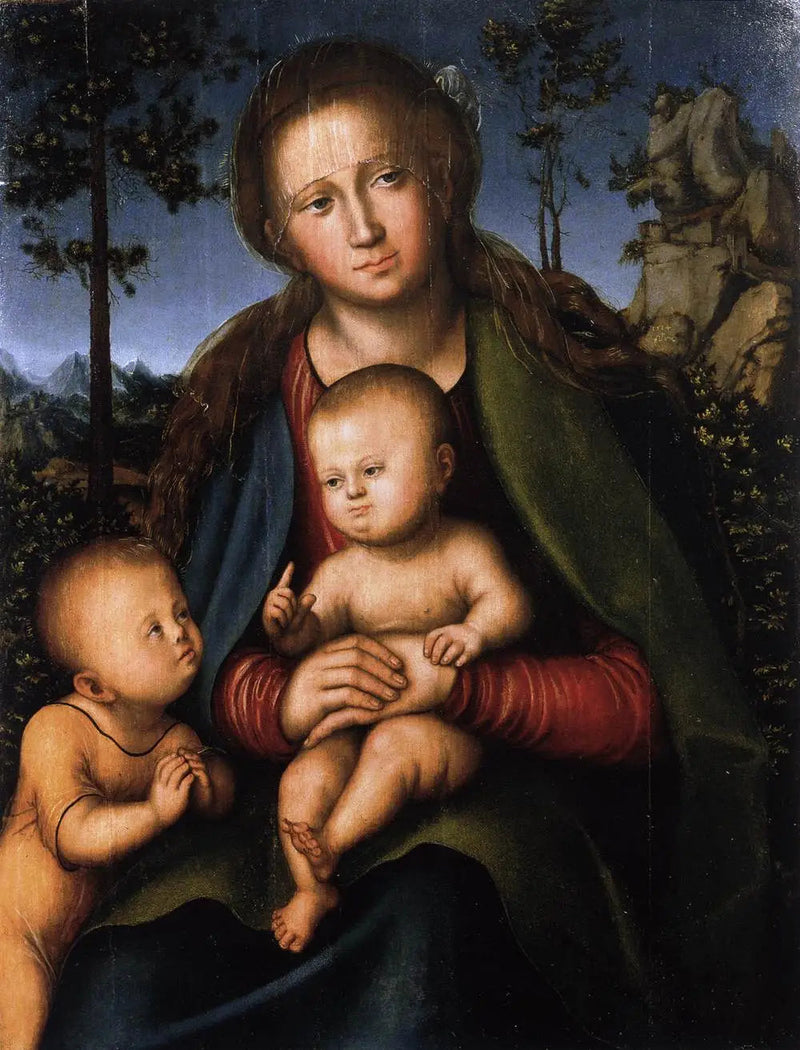 Jomfru med barnet og den unge Johannes Døperen - Lucas Cranach den eldre
