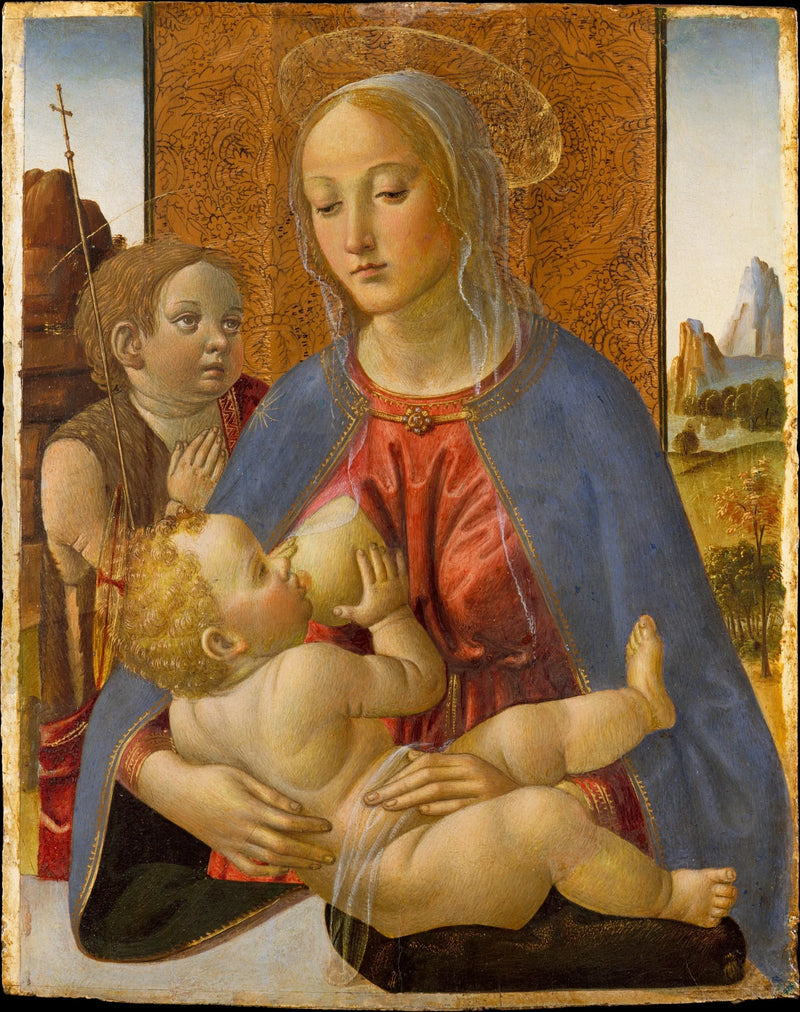 Jomfru med barnet og den unge Saint Johannes Døperen - Cosimo Rosselli