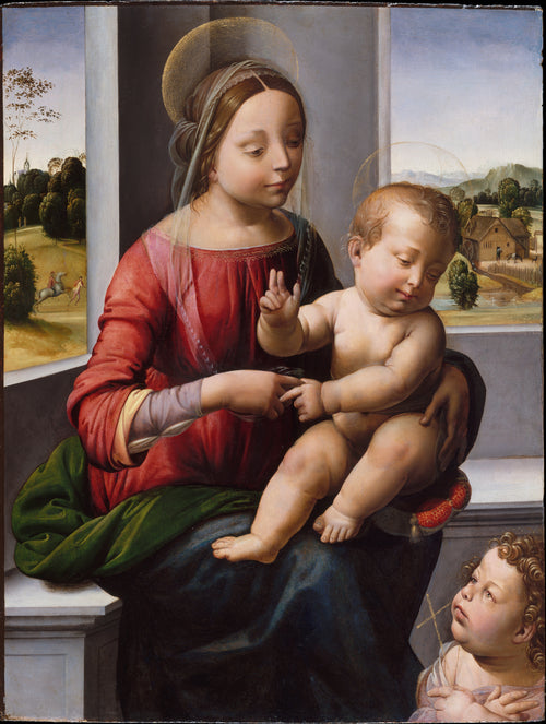 Jomfru med barnet og den unge Saint Johannes Døperen - Fra Bartolomeo