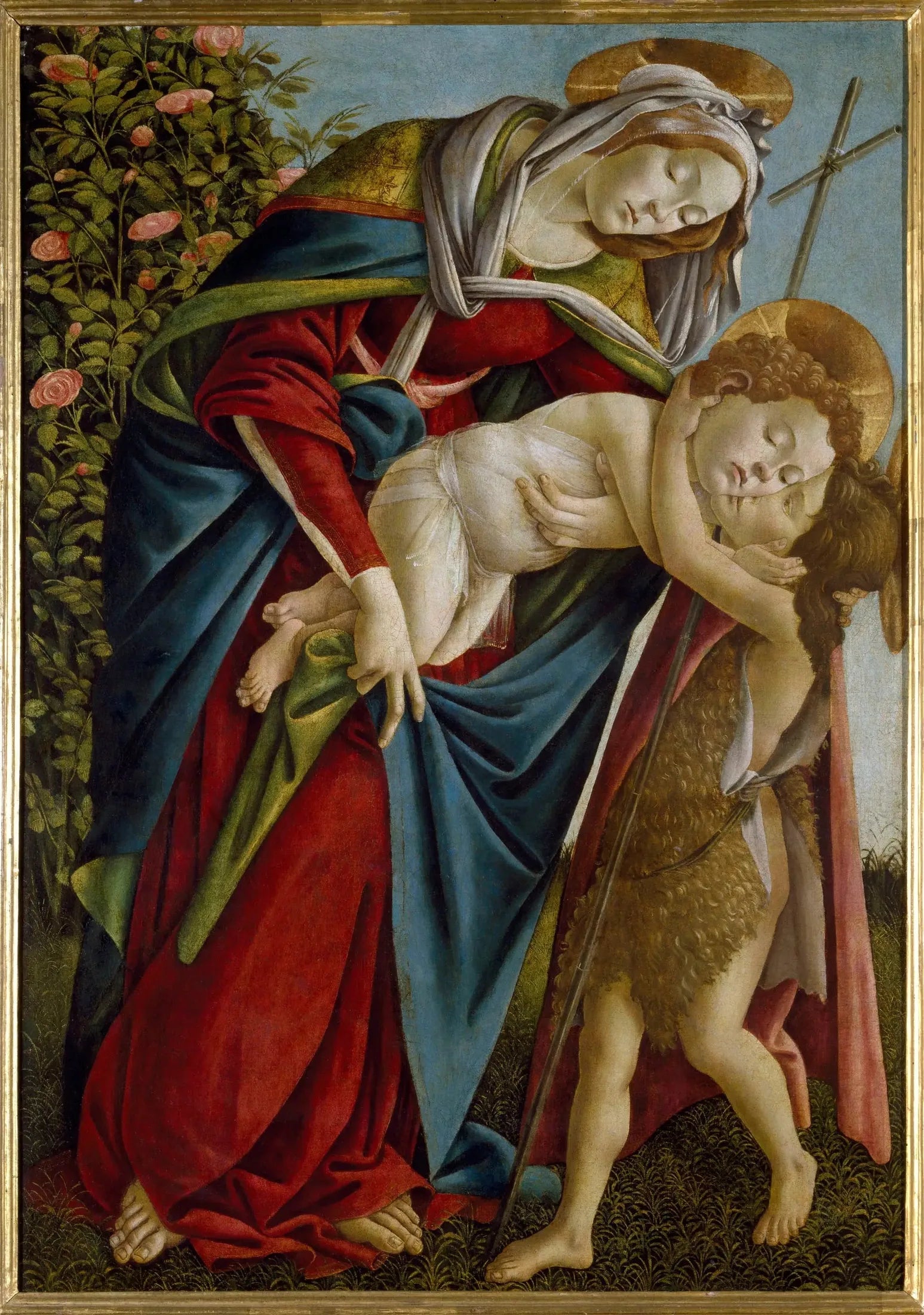 Vierge à l'Enfant avec le jeune saint Jean-Baptiste - Sandro Botticelli image 1 reproduction de peinture à l’huile