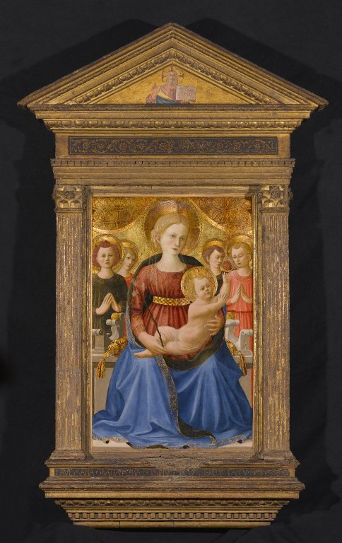 Vierge à l'Enfant avec quatre anges et le Rédempteur - Zanobi Strozzi image 1 reproduction de peinture à l’huile