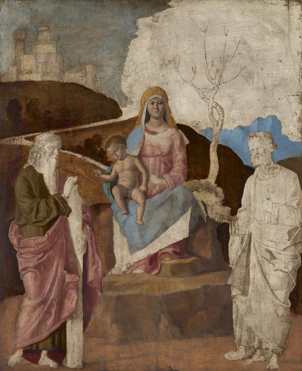 Jomfru med barnet med Saint Andreas og Saint Peter - Cima da Conegliano