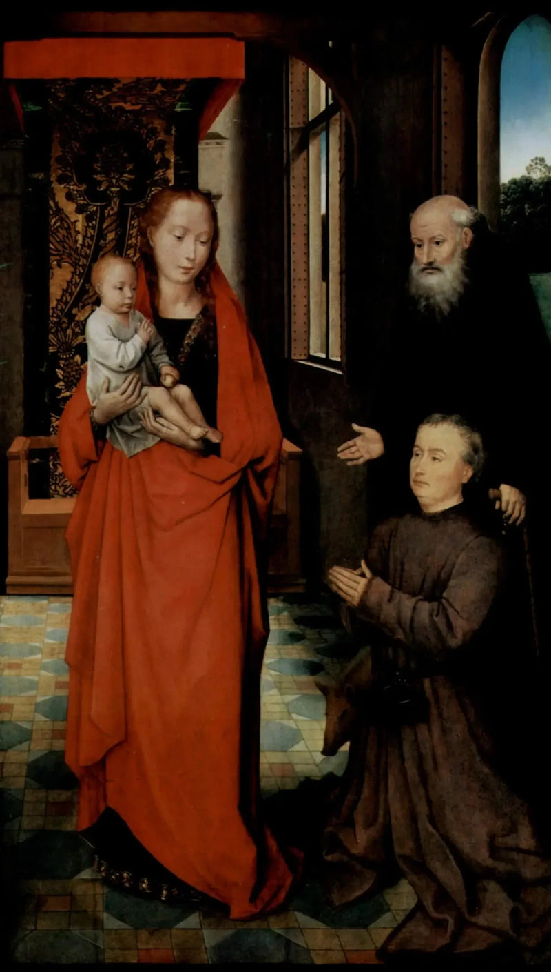 Jomfru med barnet og helgen Anton og en donator - Hans Memling
