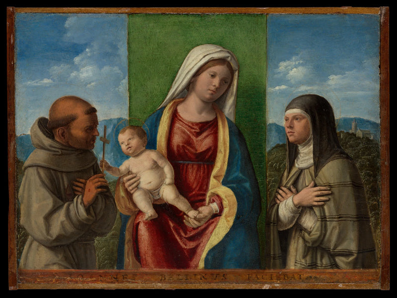 Jomfru med barnet med Saint Frans og Saint Clara - Cima da Conegliano
