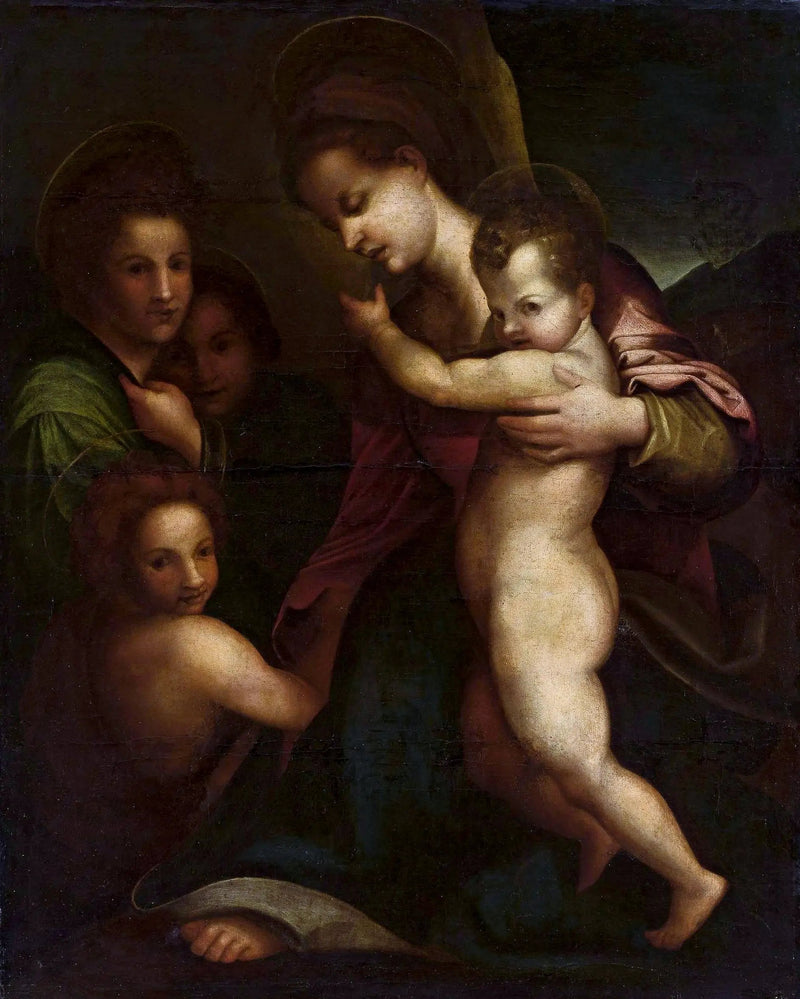 Jomfru med barnet og Saint Johannes Døperen - Andrea del Sarto