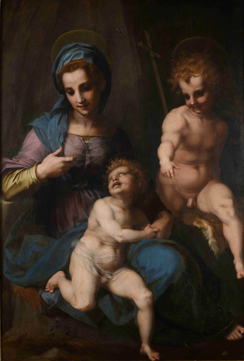 Jomfru med barnet og den lille Johannes Døperen - Andrea del Sarto