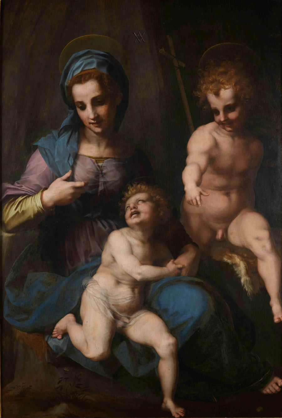 Jomfru med barnet og den lille Johannes Døperen - Andrea del Sarto