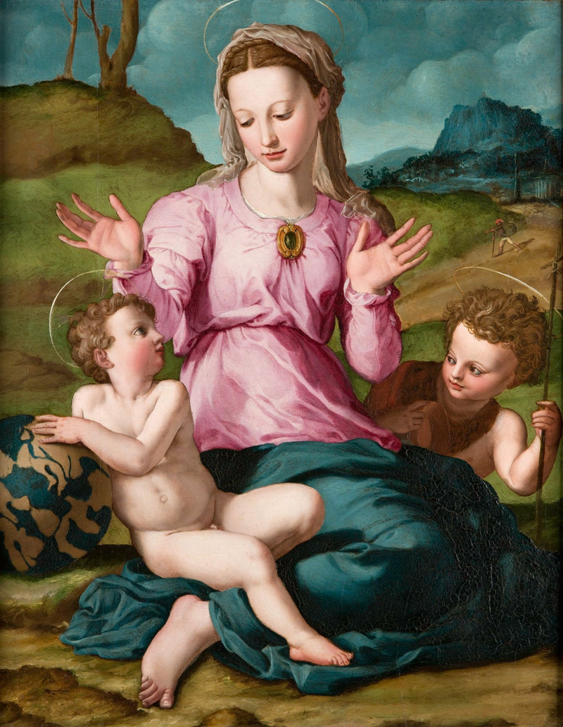 Jomfru med barnet og Saint Johannes Døperen - Bronzino