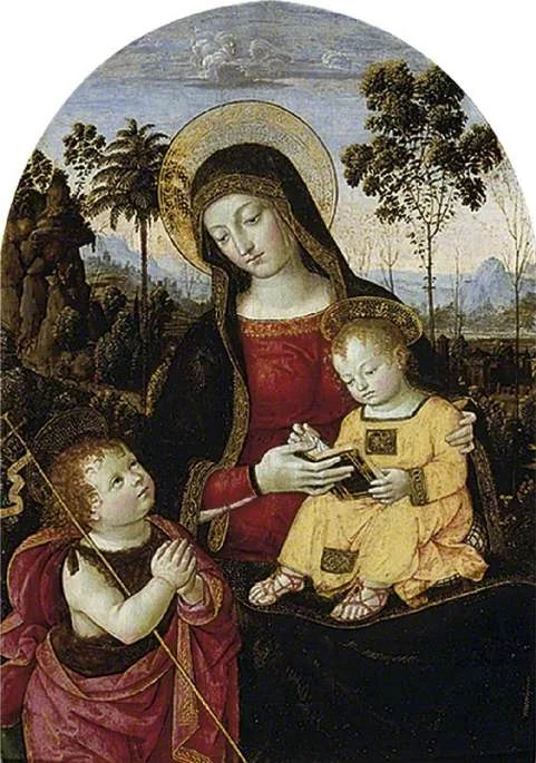 Jomfru med barnet og Saint Johannes Døperen - Pinturicchio