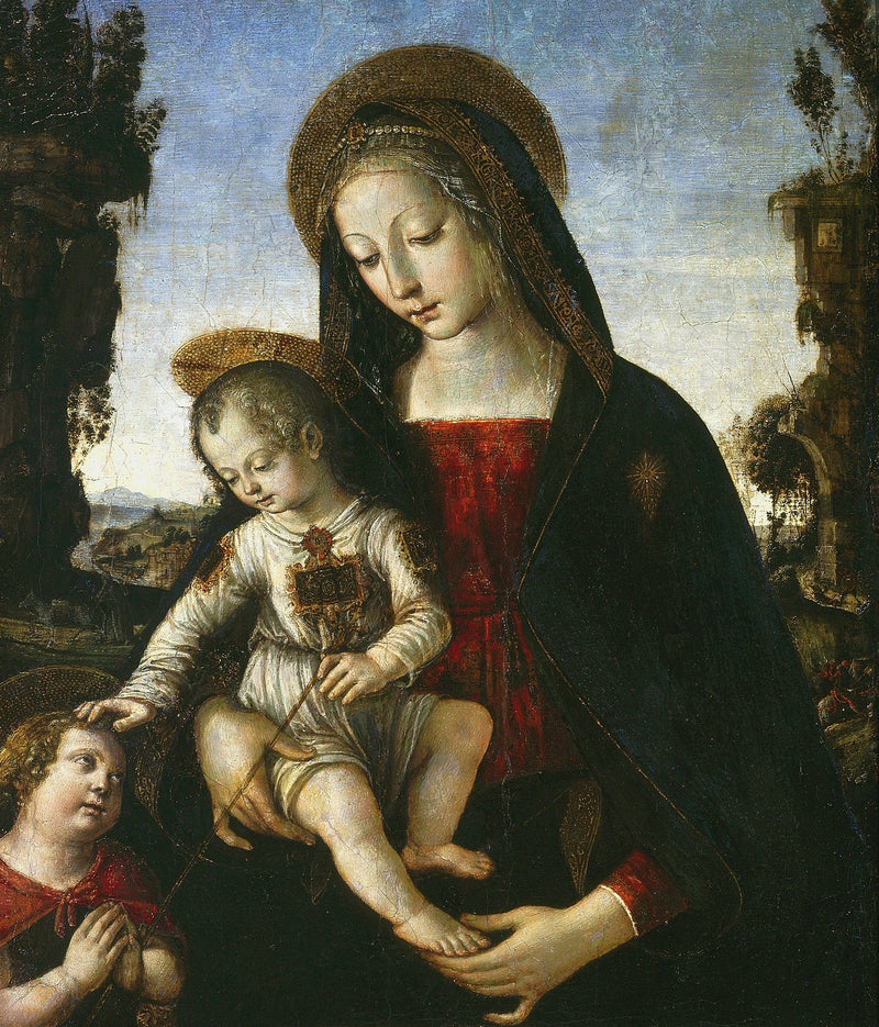 Jomfru med barnet og Saint Johannes Døperen - Pinturicchio