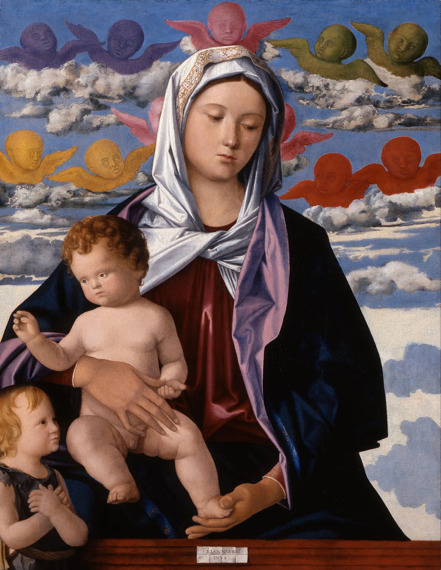 Jomfru med barnet og Saint Johannes Døperen - Giovanni Bellini