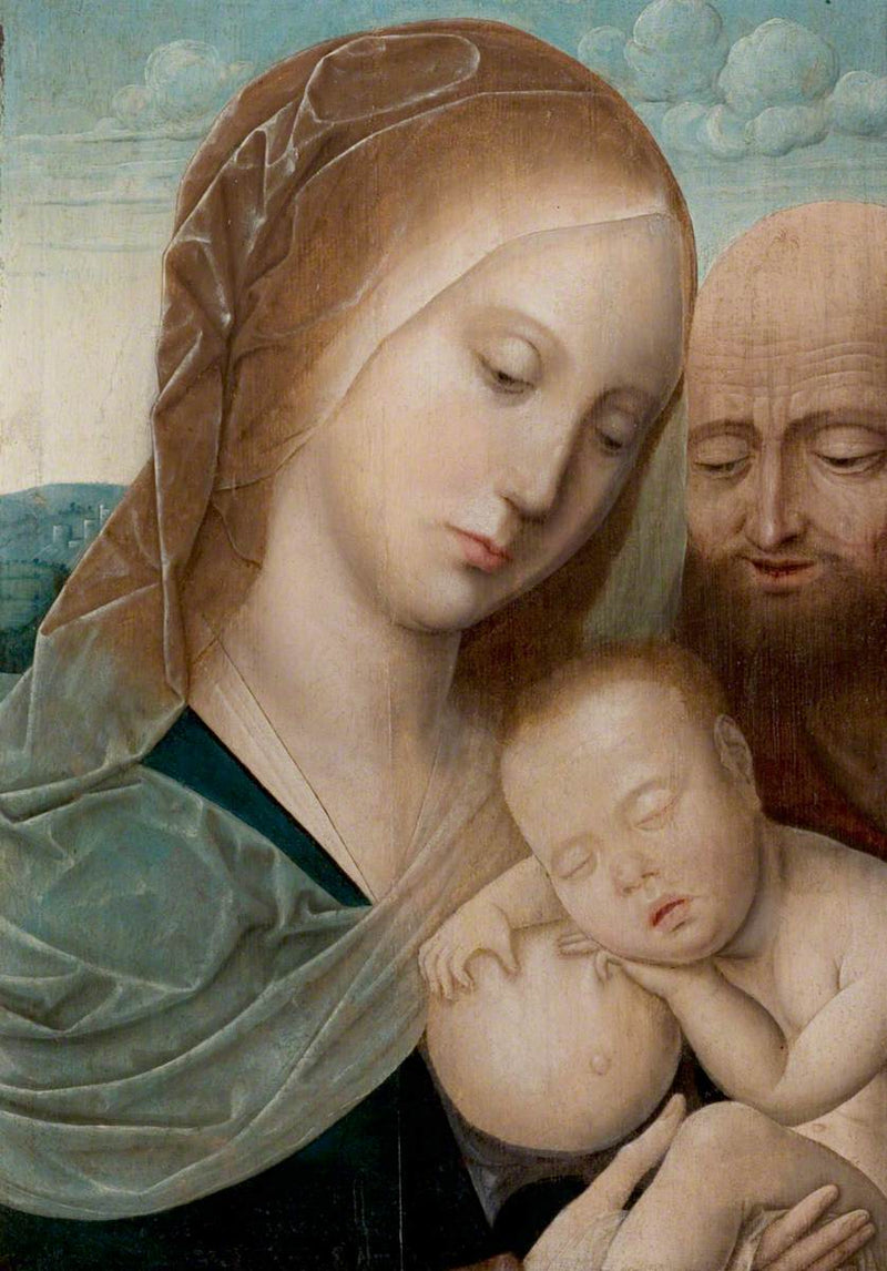 Jomfru med barnet og Josef - Joos van Cleve