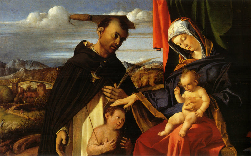 Jomfru med barnet og Saint Peter martyr - Lorenzo Lotto