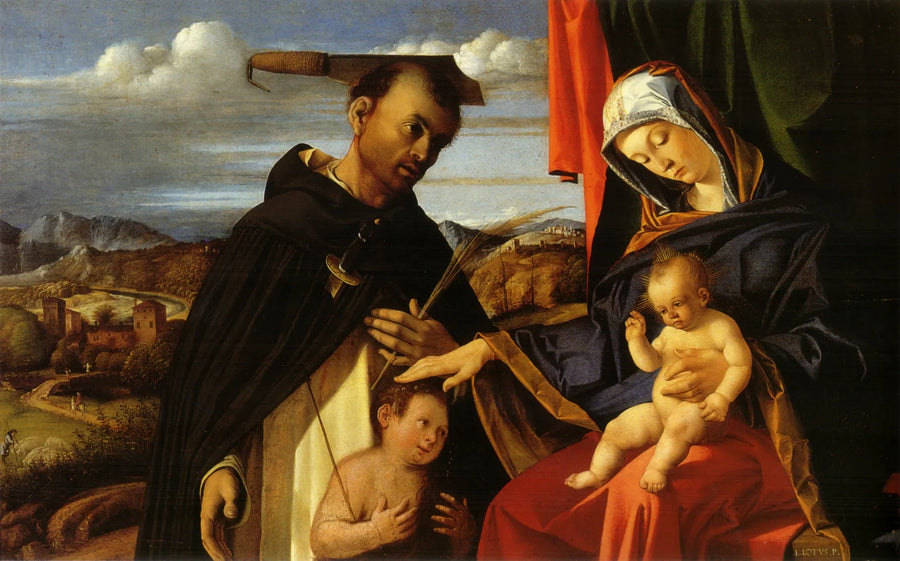Jomfru med barnet og Saint Peter martyr - Lorenzo Lotto