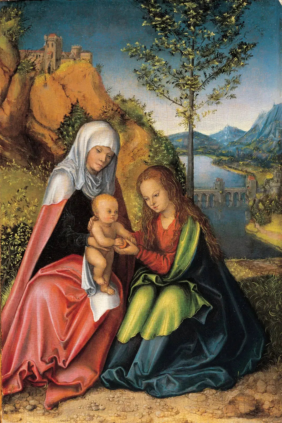 Jomfru med barnet og helgeninne Anna - Lucas Cranach den eldre