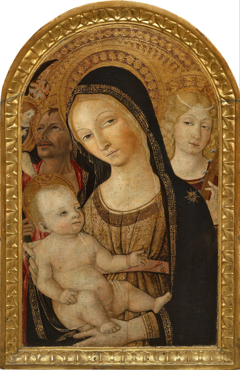 Jomfru med barnet med helgen Catherine av Alexandria og helgen Kristoffer - Matteo di Giovanni