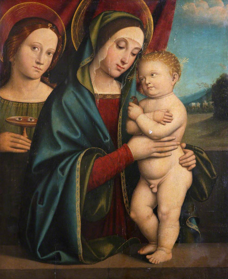 Jomfru med barnet med Saint Lucia - Francesco Francia