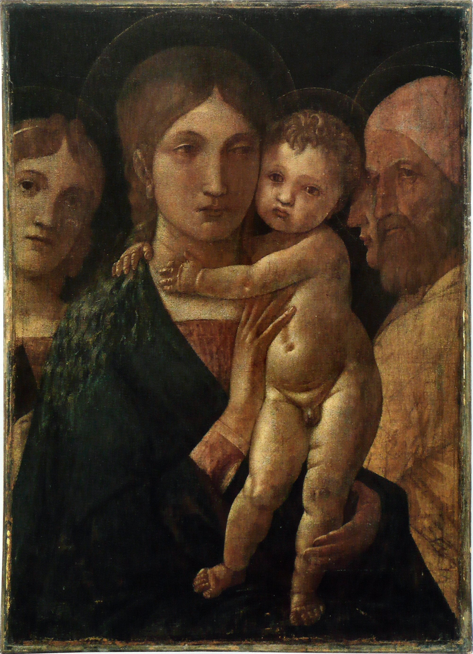 Vierge à l'Enfant avec trois saints - Andrea Mantegna image 1 tableau peint à l’huile sur toile