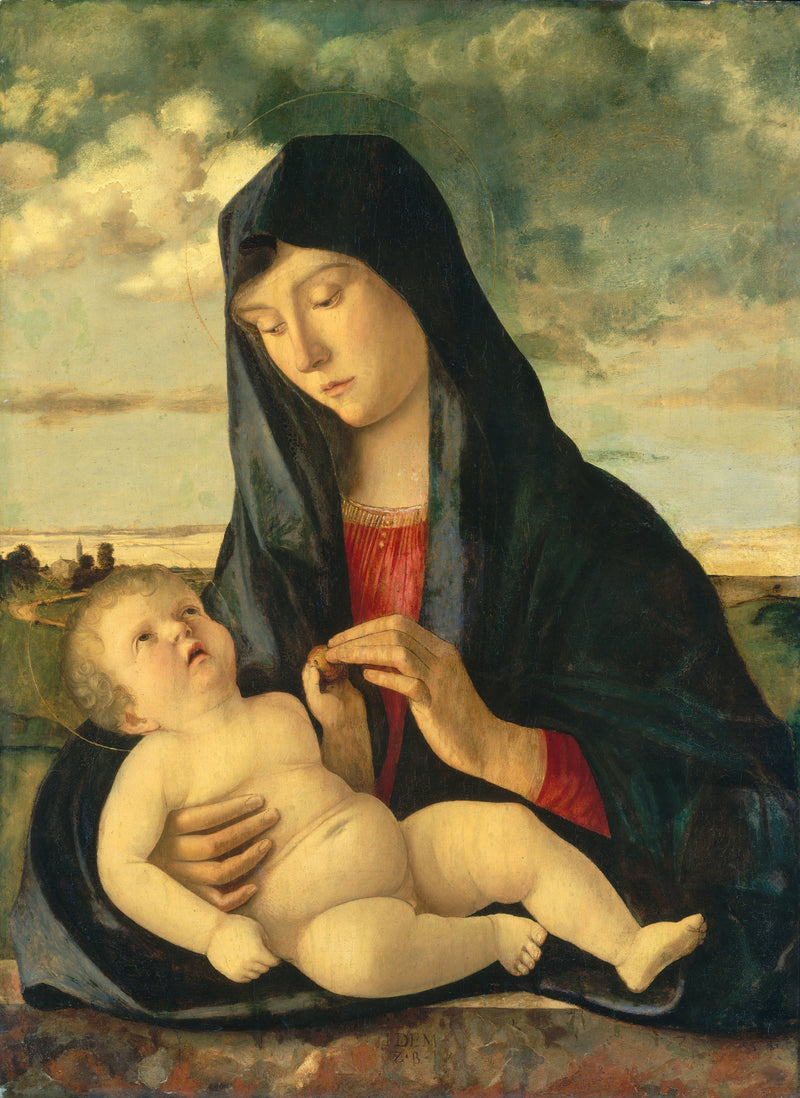 Jomfru med barnet i et landskap - Giovanni Bellini