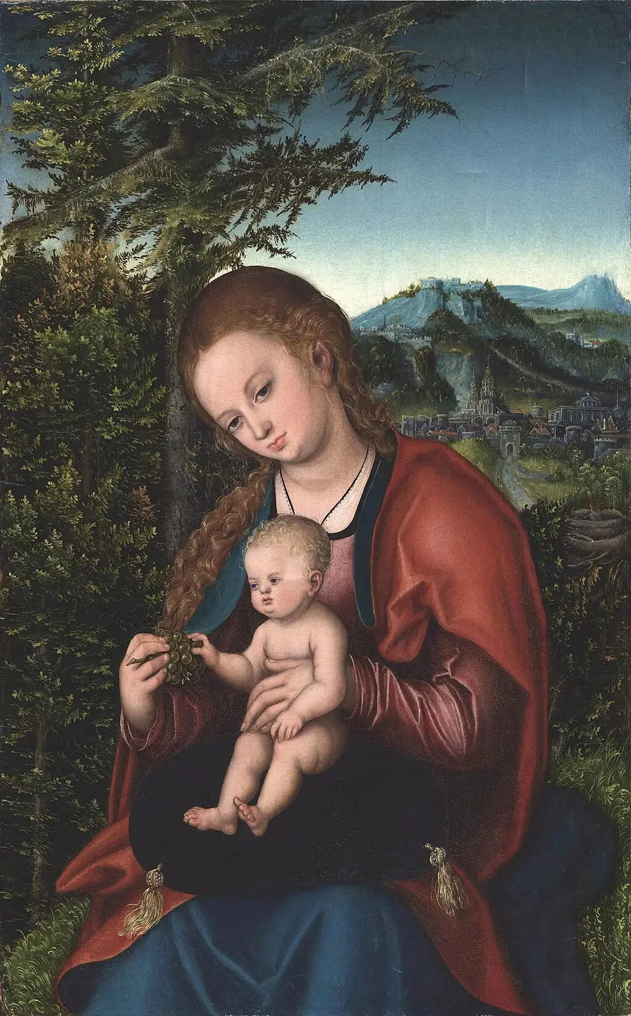 Jomfru med barnet i et landskap - Lucas Cranach den eldre