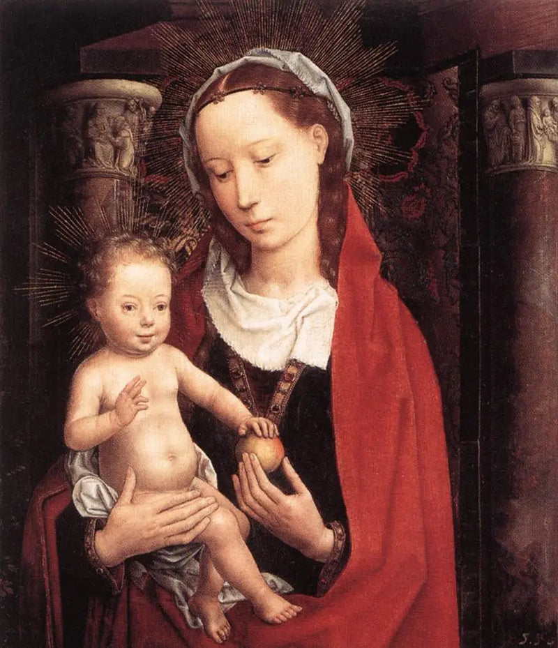 Jomfru med barnet stående - Hans Memling
