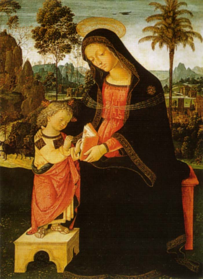 Jomfru med barnet som skriver - Pinturicchio