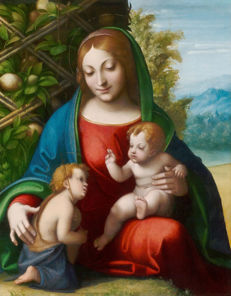 Jomfru med barnet og Saint Johannes - Antonio da Correggio