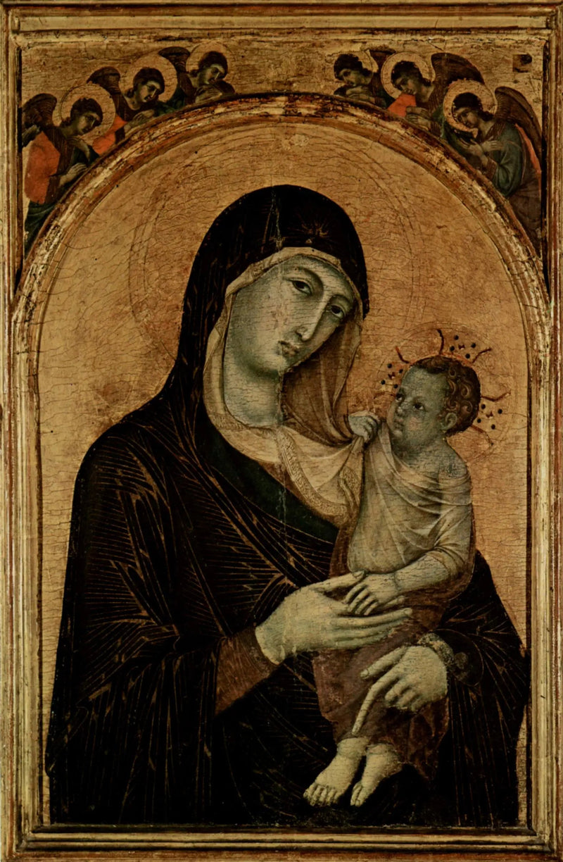 Jomfru med barnet og seks engler - Duccio di Buoninsegna