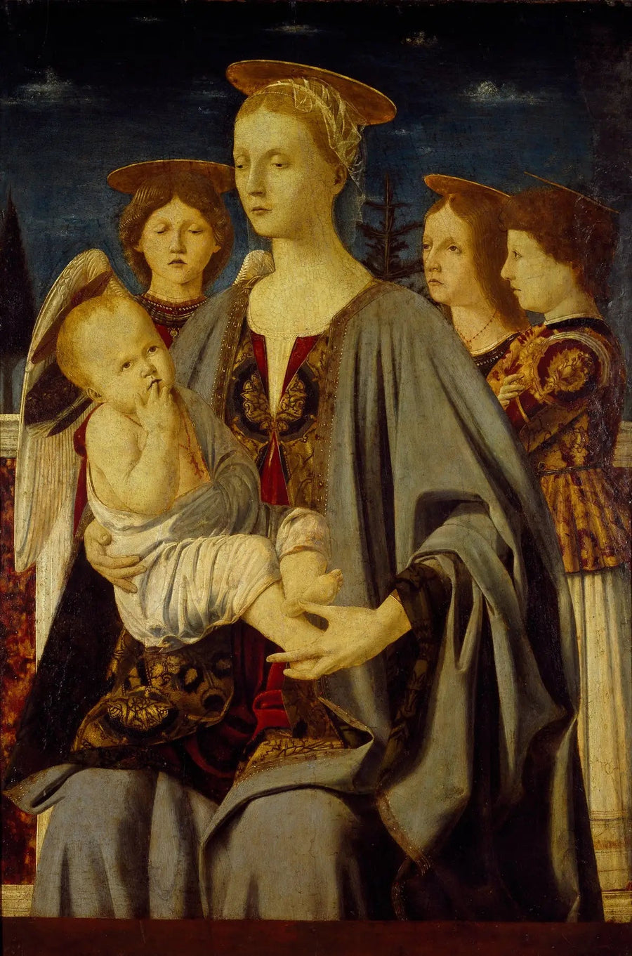 Jomfru med barnet og tre engler - Piero della Francesca